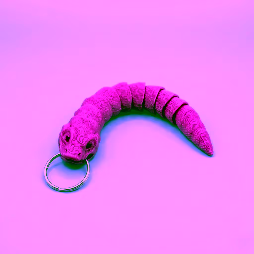 pohyblivá 3d tištěná klíčenka had hognose